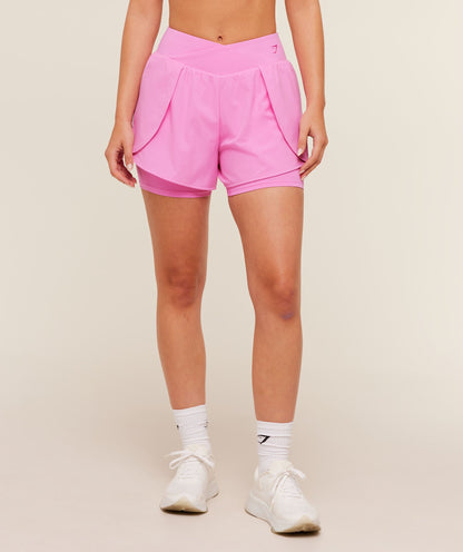 Women's Gymshark Crossover 2-In-1 Shorts Focus Pink