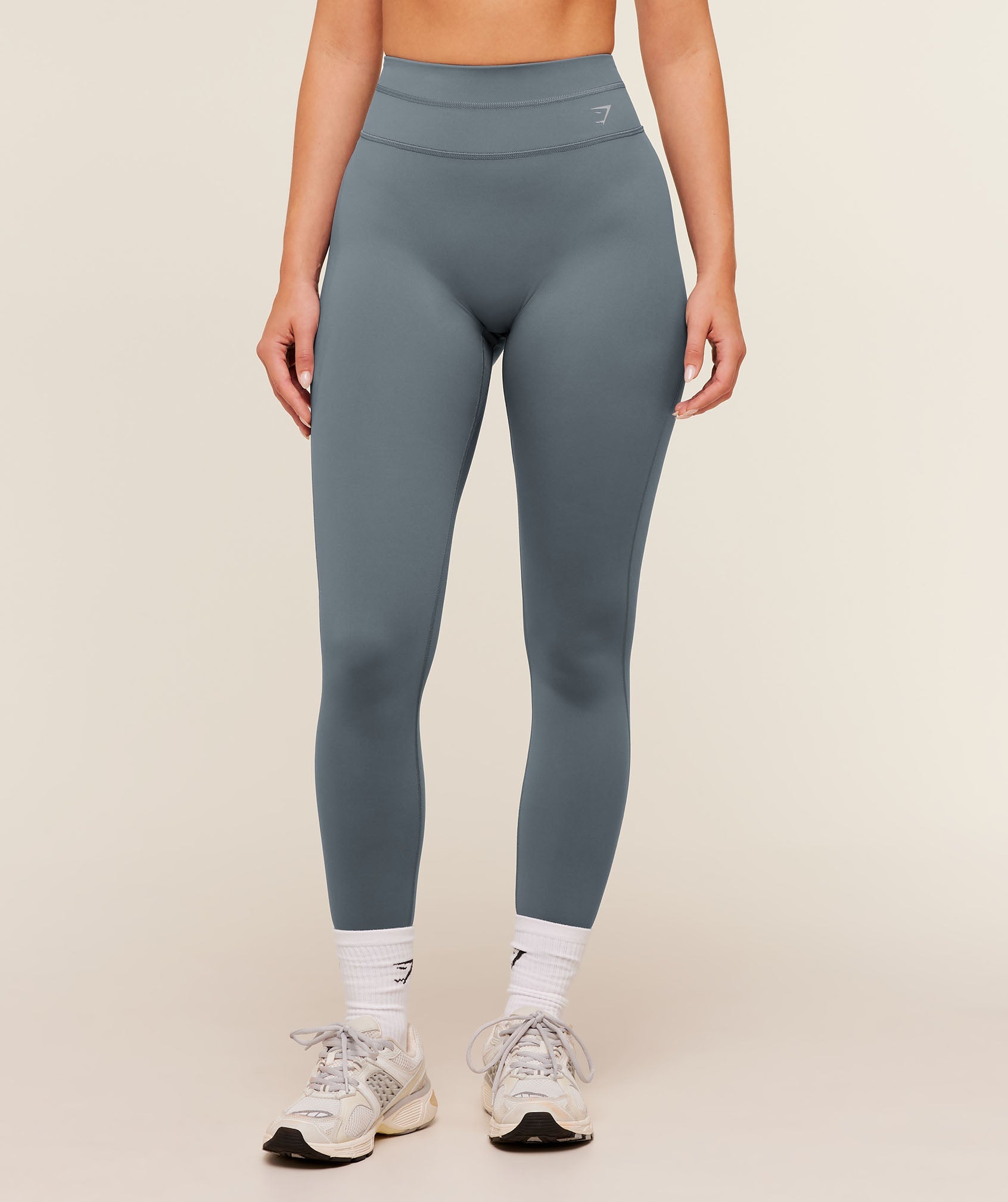Women's Gymshark Crossover Back Leggings Iron Blue