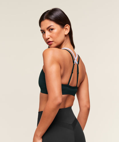 Women's Gymshark Double Up Sports Bra Deep Petrol Blue