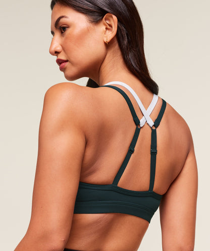 Women's Gymshark Double Up Sports Bra Deep Petrol Blue