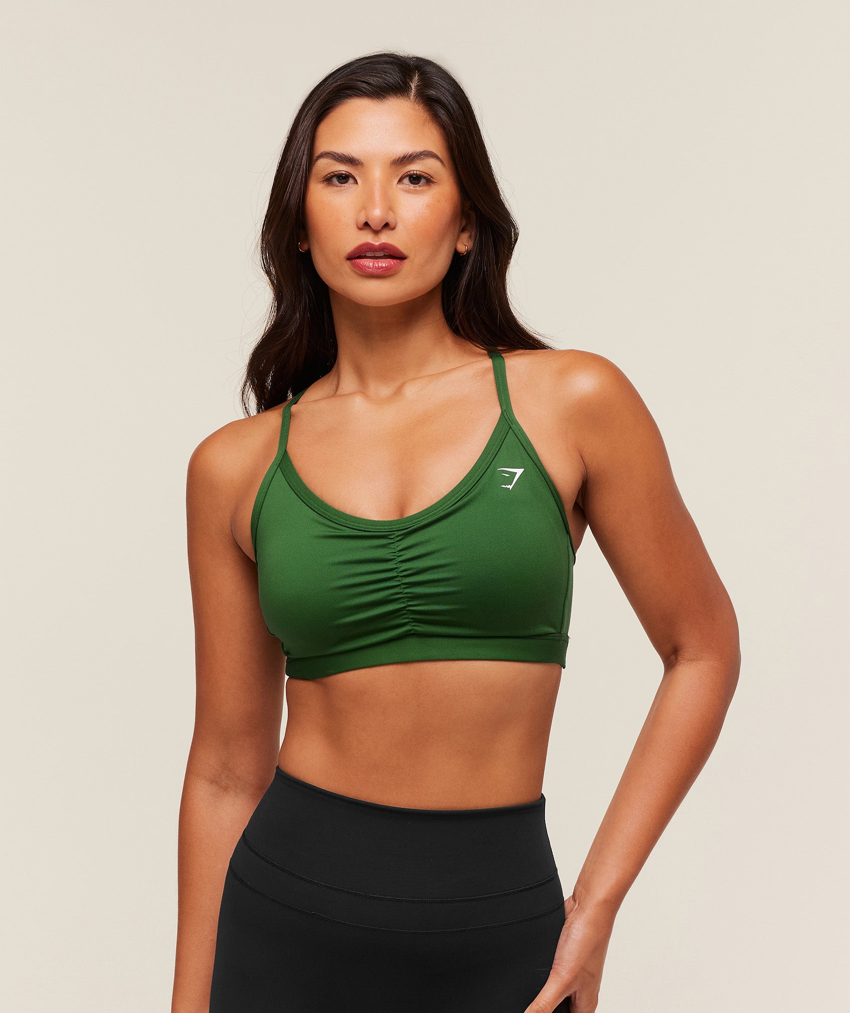 Women's Gymshark Ruched Sports Bra Athletic Green