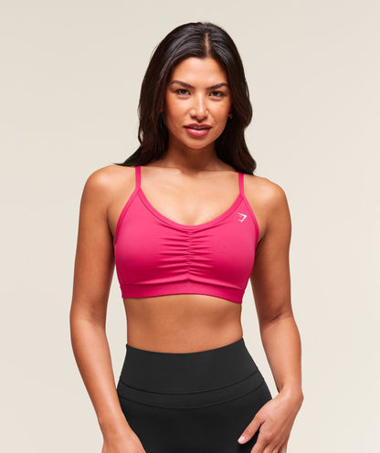 Women's Gymshark Ruched Sports Bra Build Pink