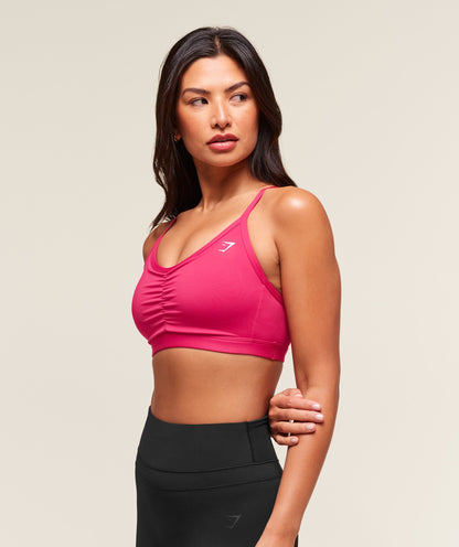 Women's Gymshark Ruched Sports Bra Build Pink