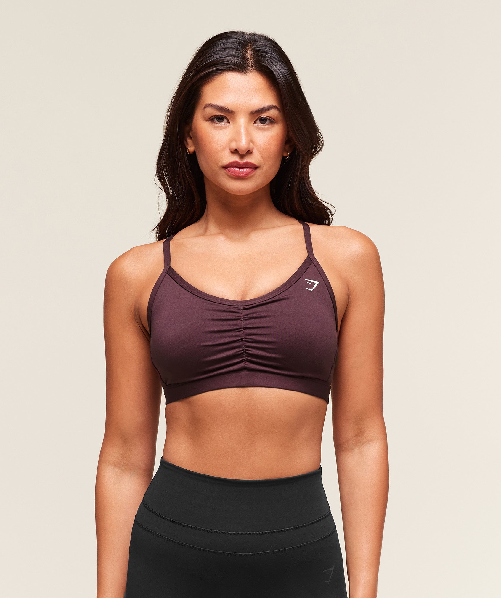 Women's Gymshark Ruched Sports Bra Cherry Purple