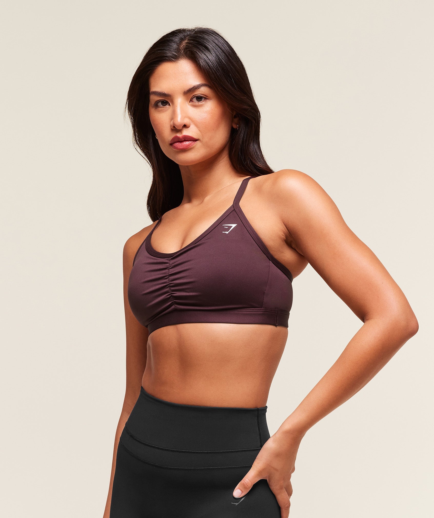 Women's Gymshark Ruched Sports Bra Cherry Purple