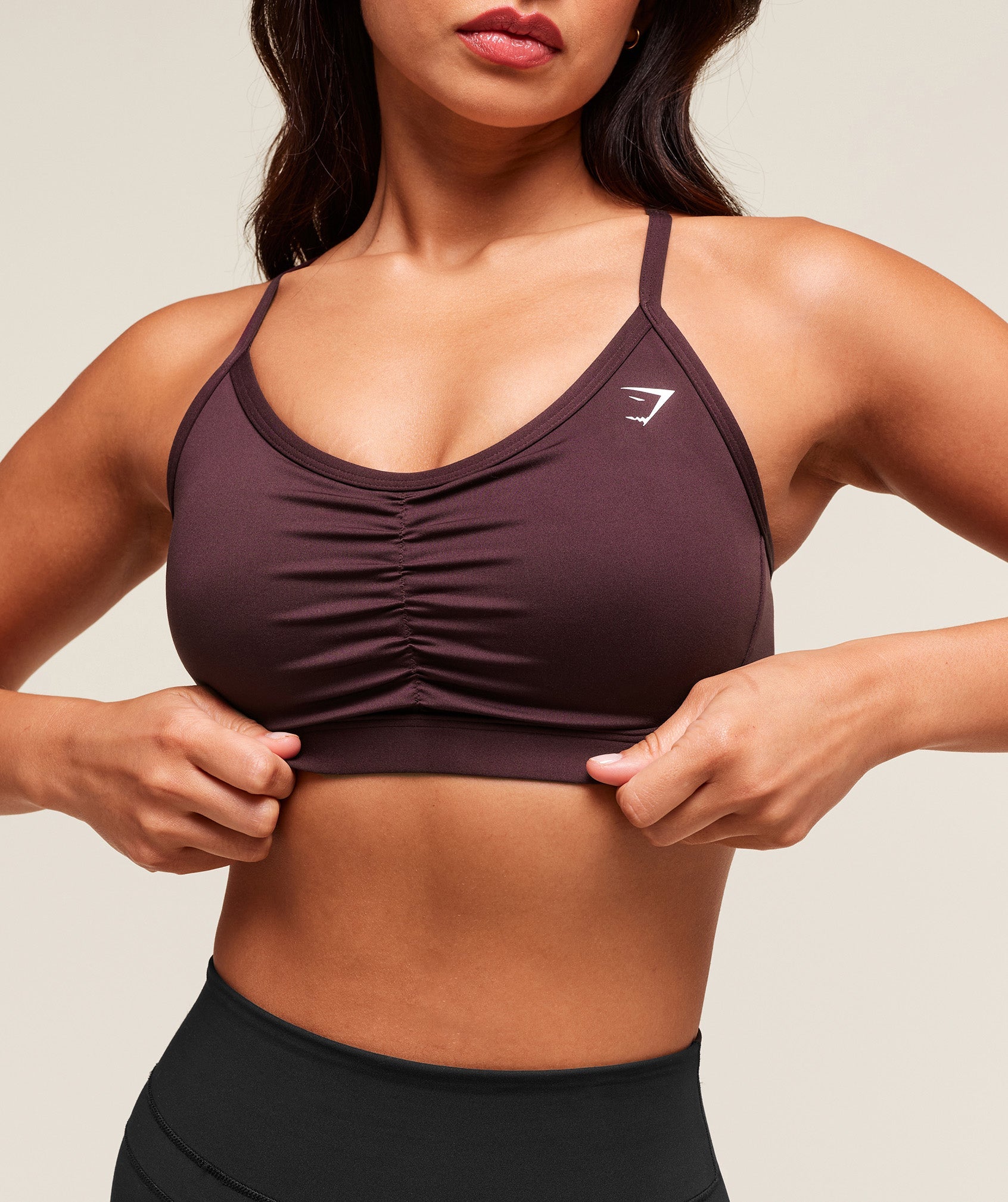 Women's Gymshark Ruched Sports Bra Cherry Purple