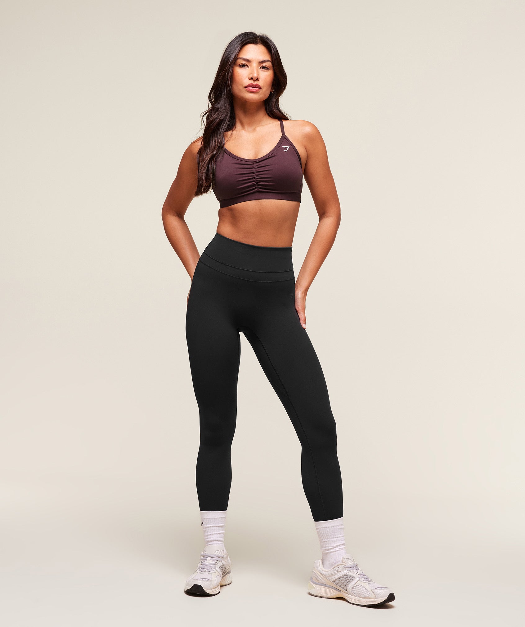 Women's Gymshark Ruched Sports Bra Cherry Purple