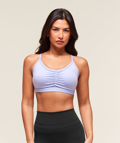 Women's Gymshark Ruched Sports Bra Peri Blue