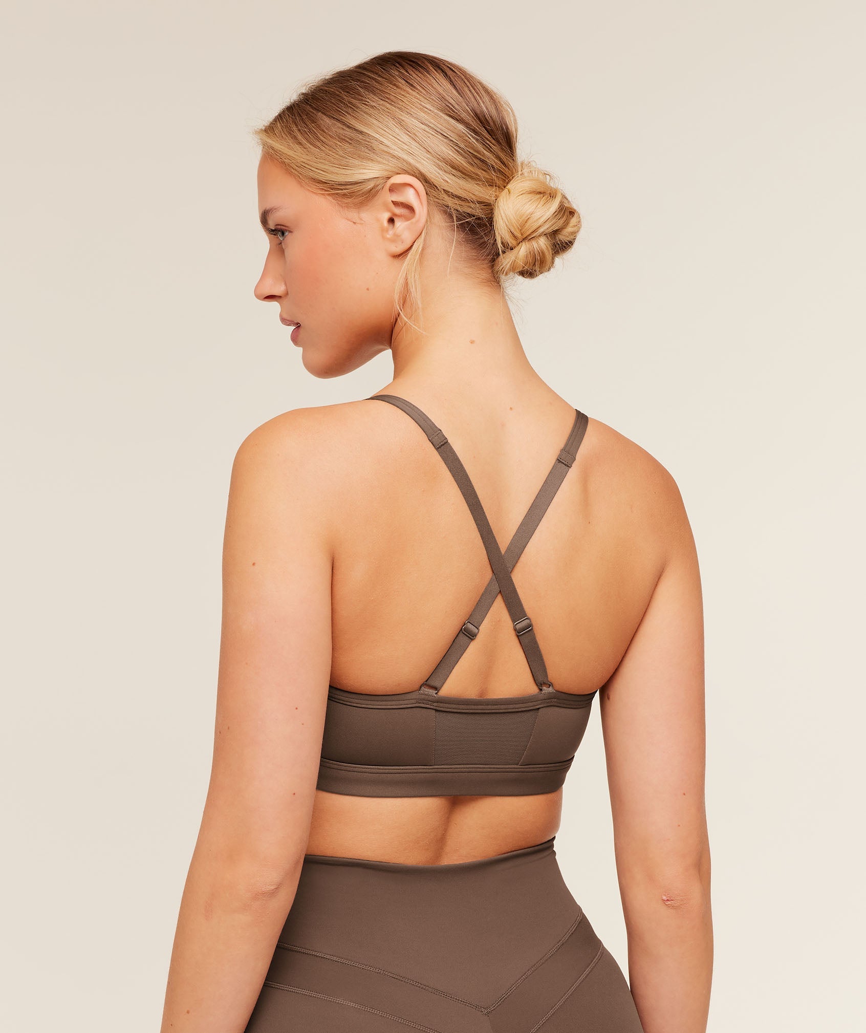 Women's Gymshark Ruched Sports Bra Soft Brown