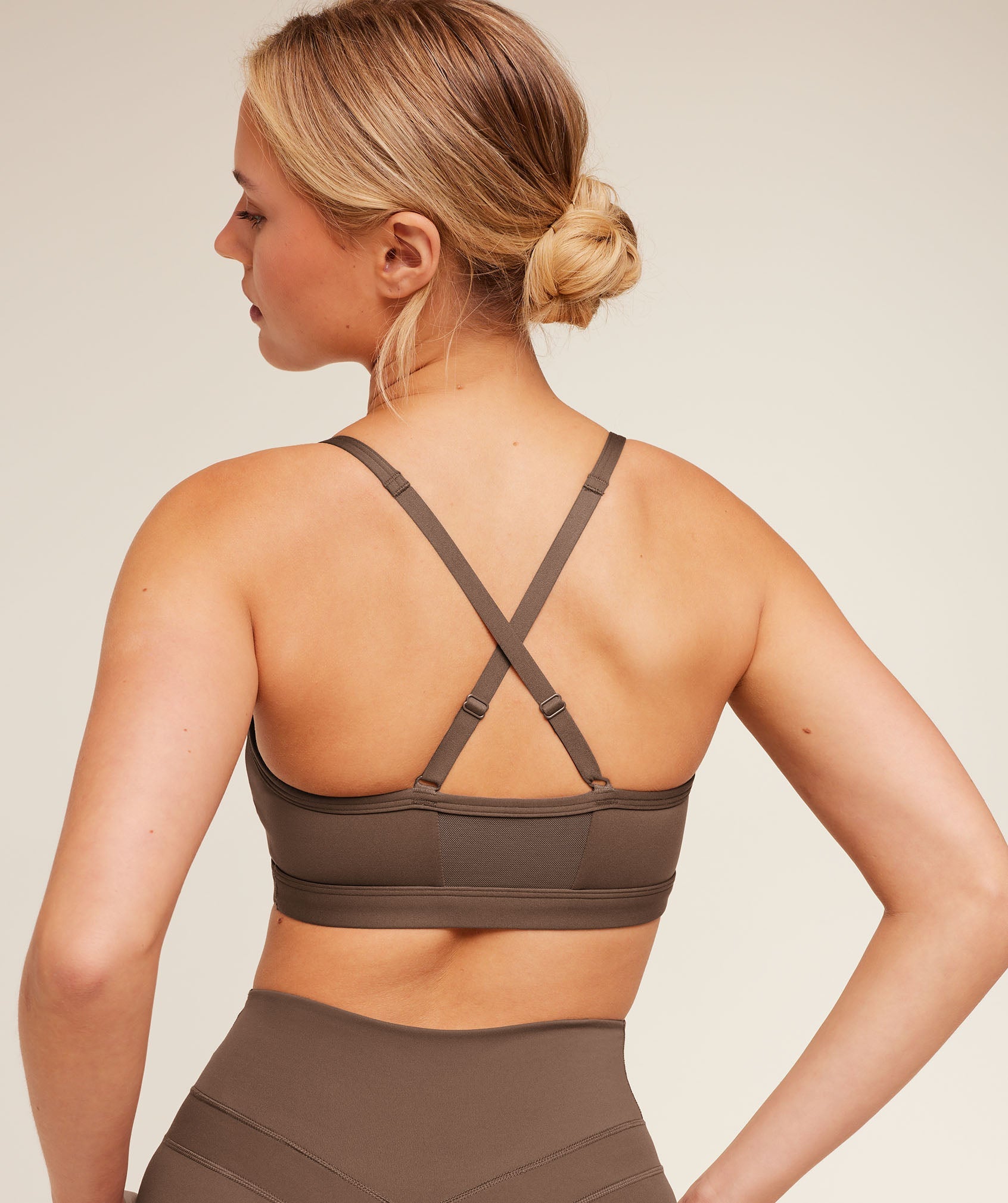 Women's Gymshark Ruched Sports Bra Soft Brown
