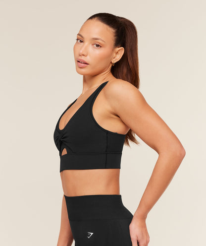 Women's Gymshark Twist Front Sports Bra Black