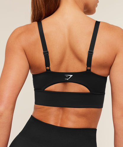 Women's Gymshark Twist Front Sports Bra Black