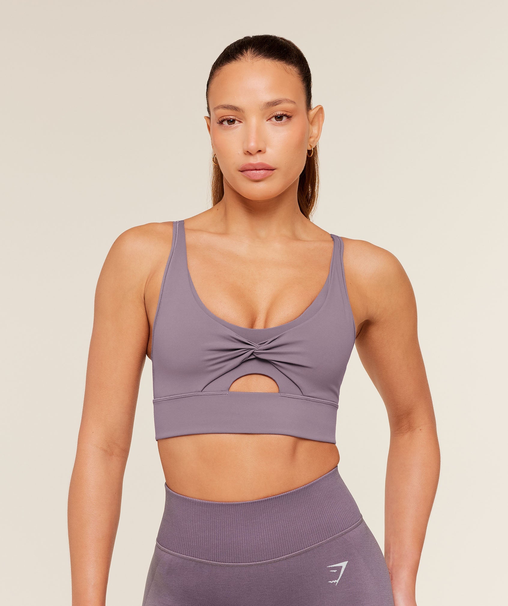 Women's Gymshark Twist Front Sports Bra Dusk Purple