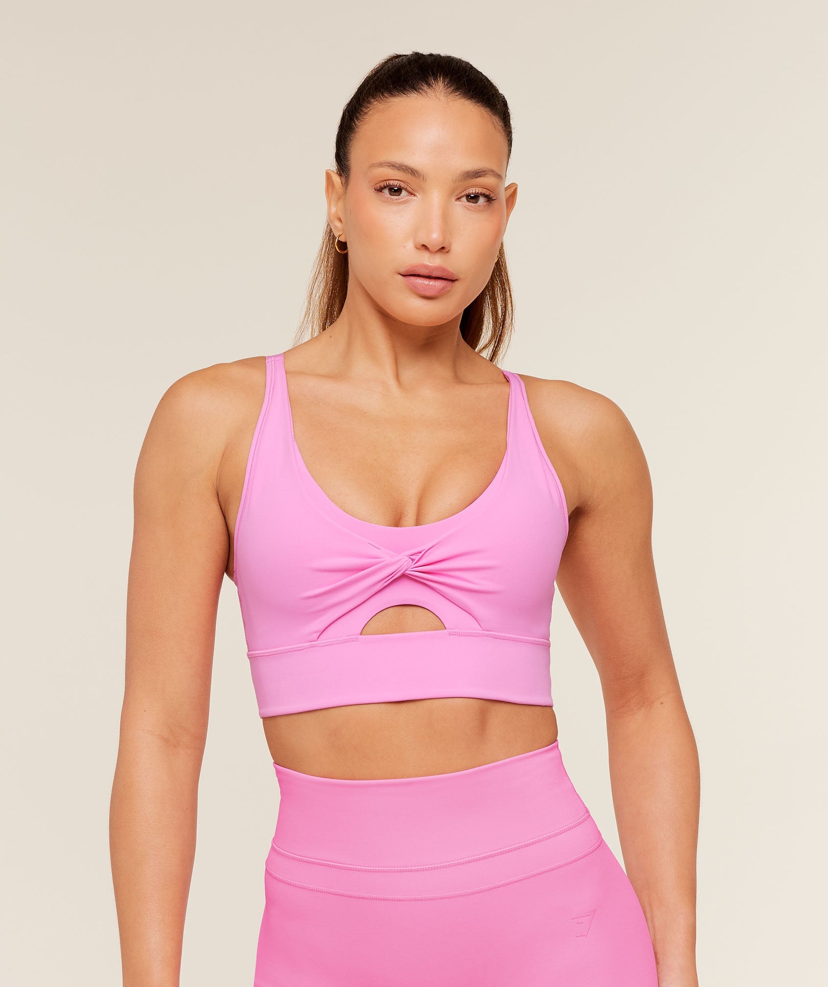 Women's Gymshark Twist Front Sports Bra Focus Pink