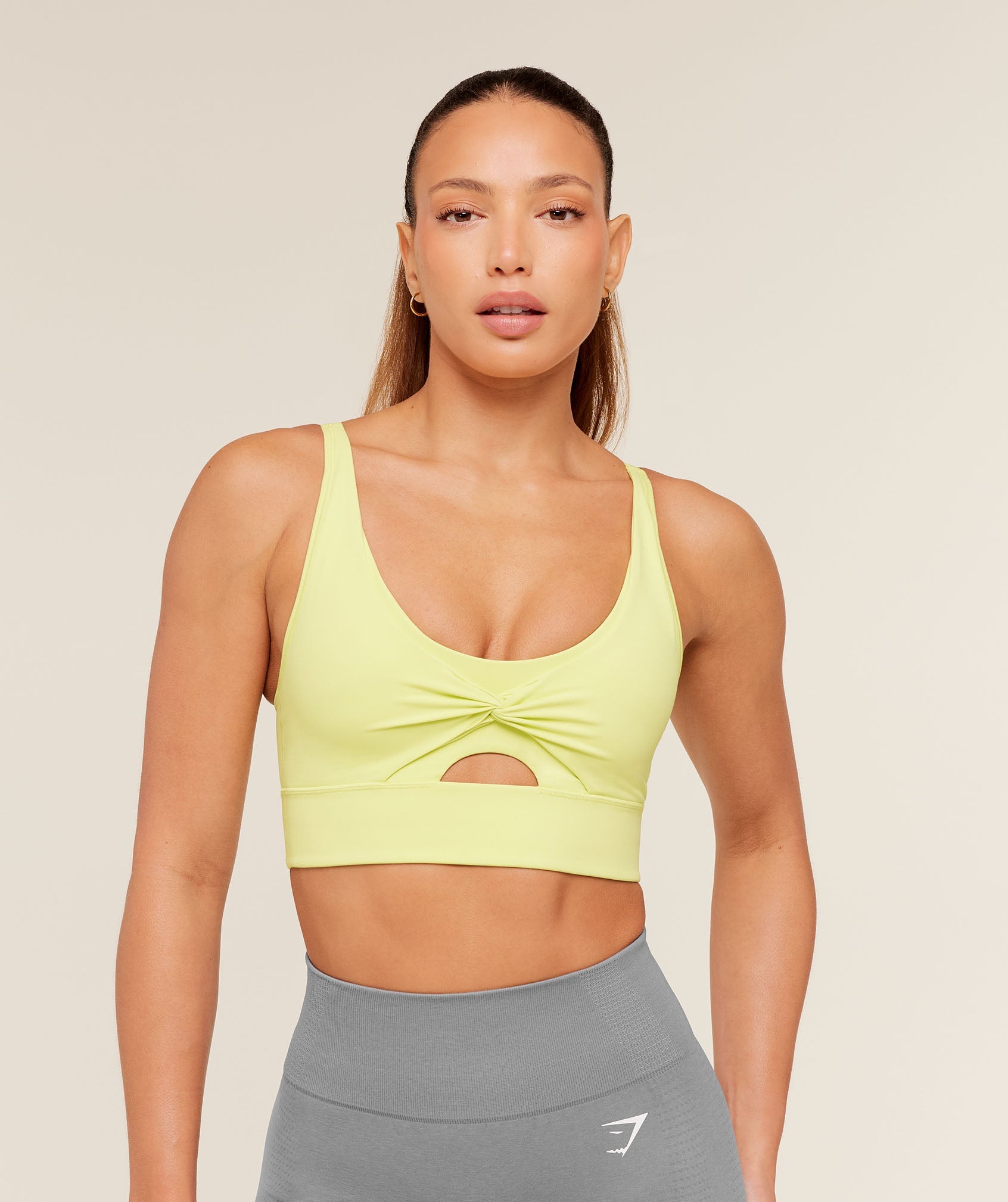 Women's Gymshark Twist Front Sports Bra Sorbet Yellow