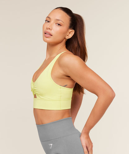 Women's Gymshark Twist Front Sports Bra Sorbet Yellow