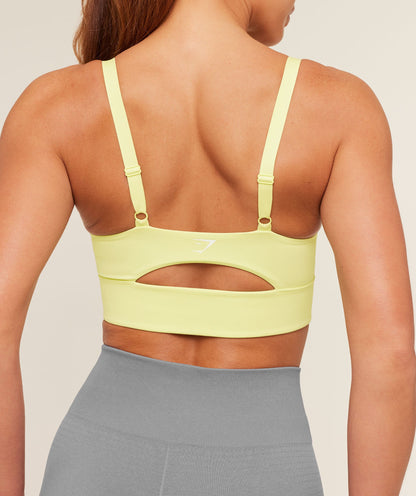Women's Gymshark Twist Front Sports Bra Sorbet Yellow