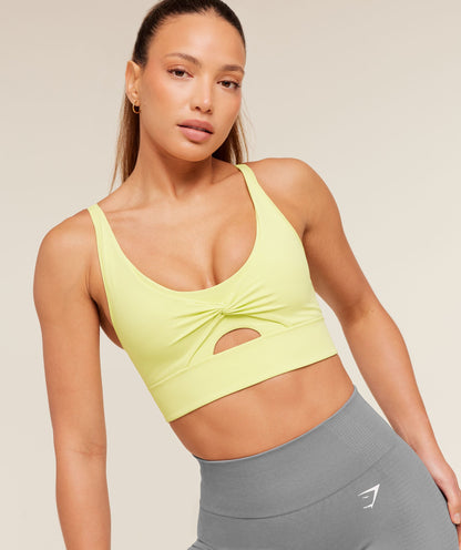 Women's Gymshark Twist Front Sports Bra Sorbet Yellow
