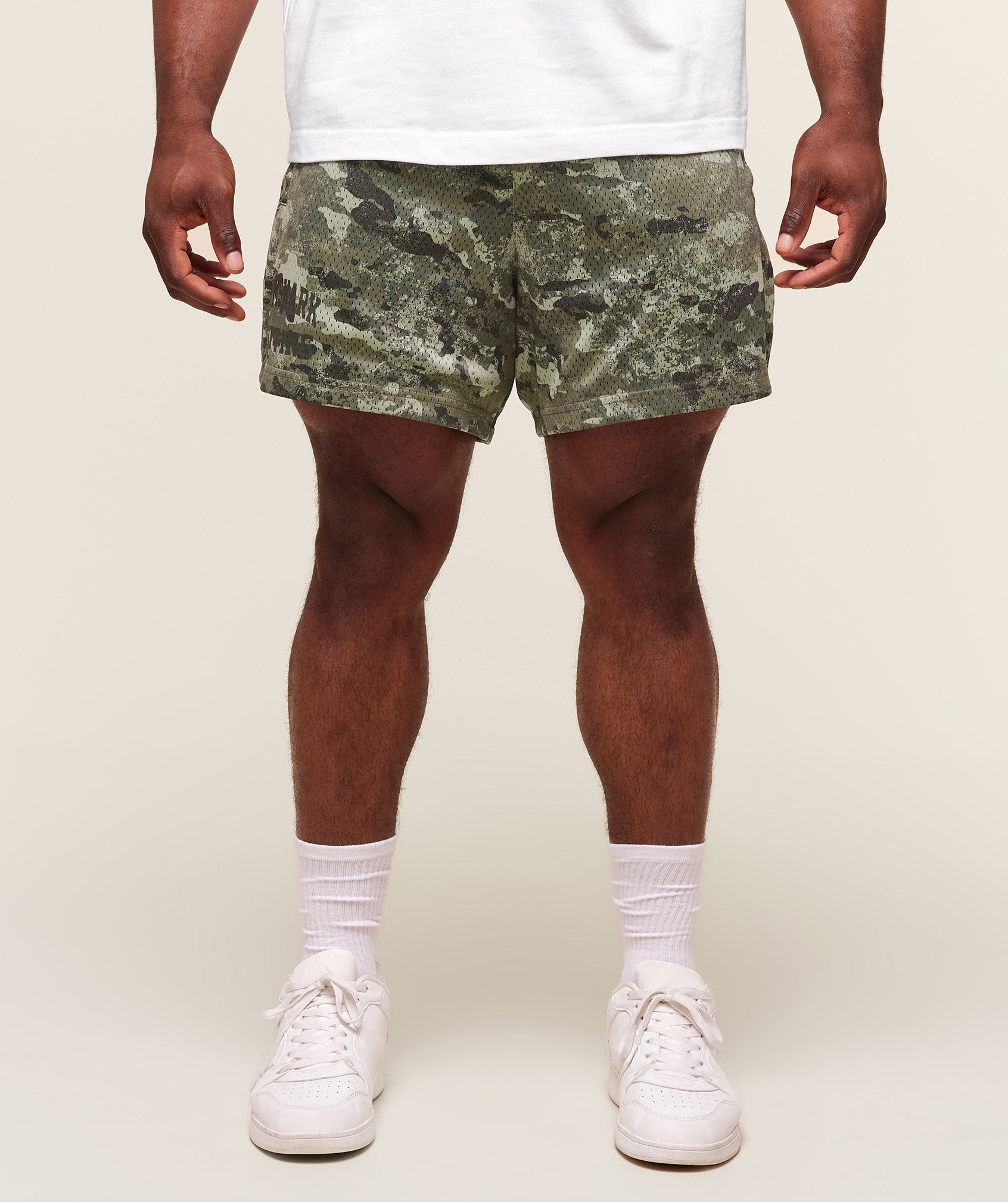 Gymshark Lifting Mesh 5" Shorts Chalk Green