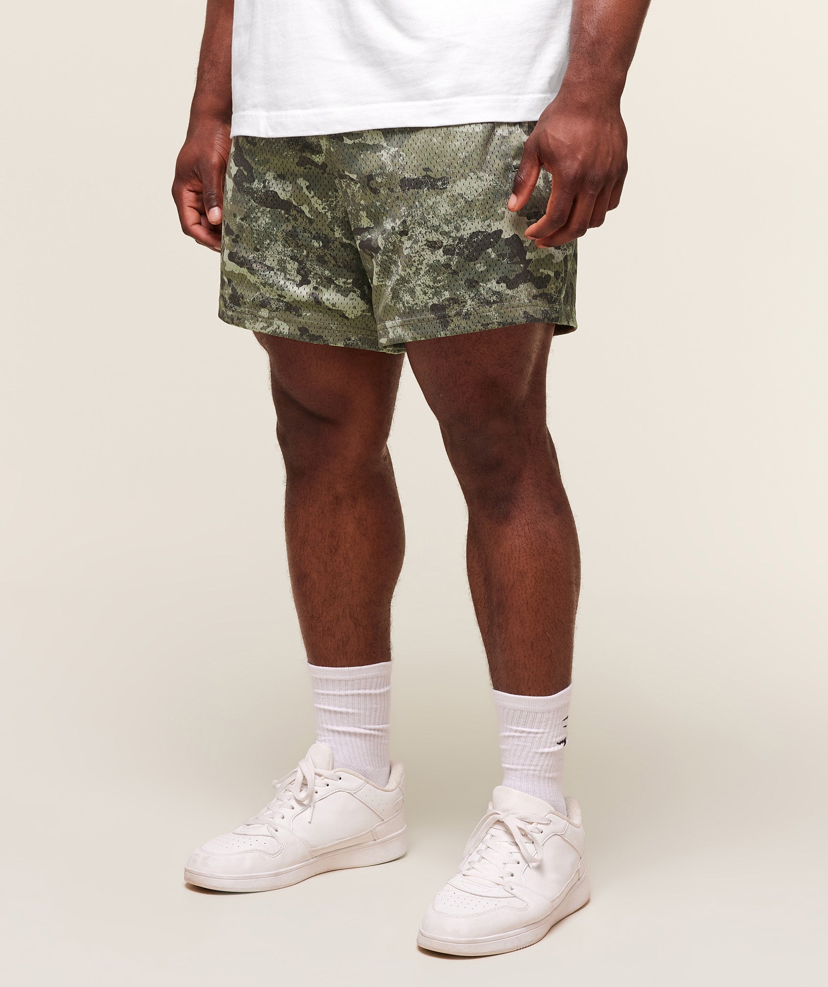 Gymshark Lifting Mesh 5" Shorts Chalk Green