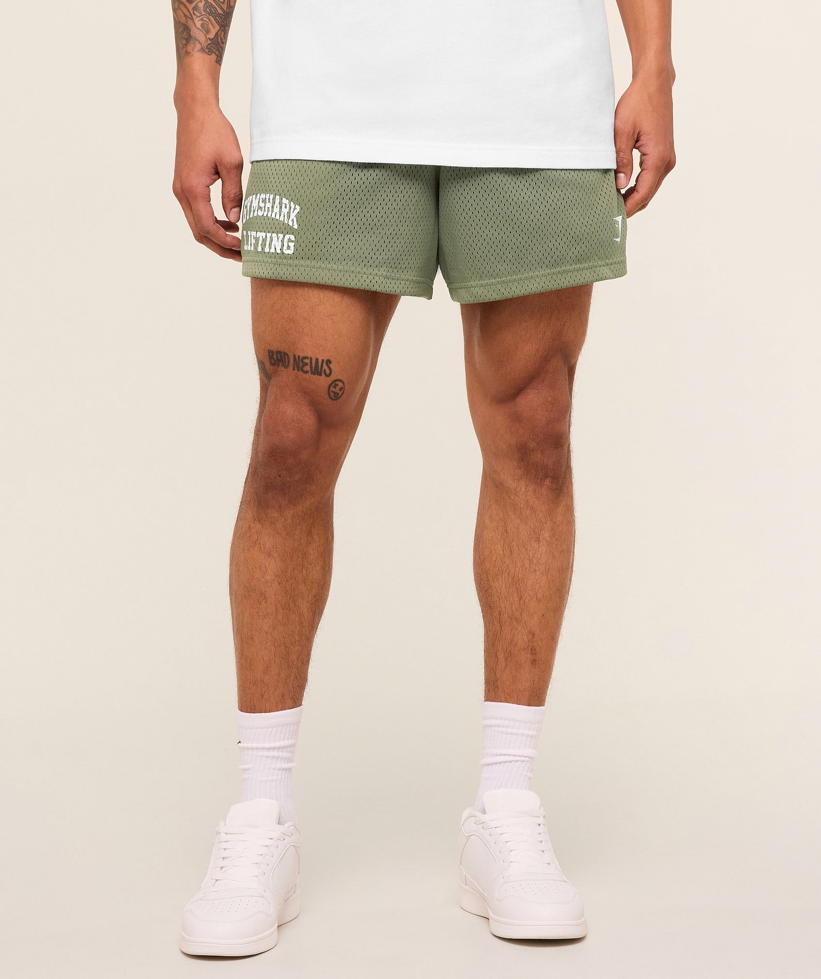 Gymshark Lifting Mesh 5" Shorts Base Green