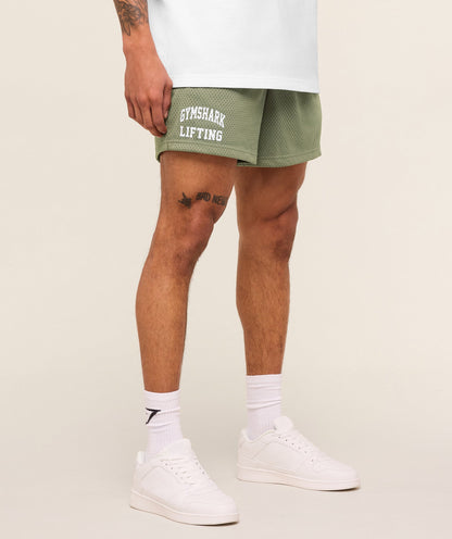 Gymshark Lifting Mesh 5" Shorts Base Green