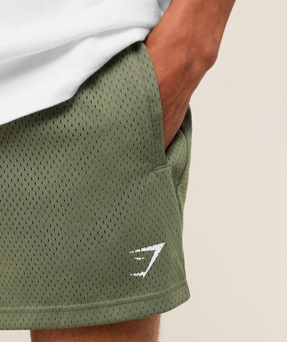 Gymshark Lifting Mesh 5" Shorts Base Green