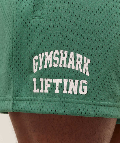 Gymshark Lifting Mesh 5" Shorts Lift Green