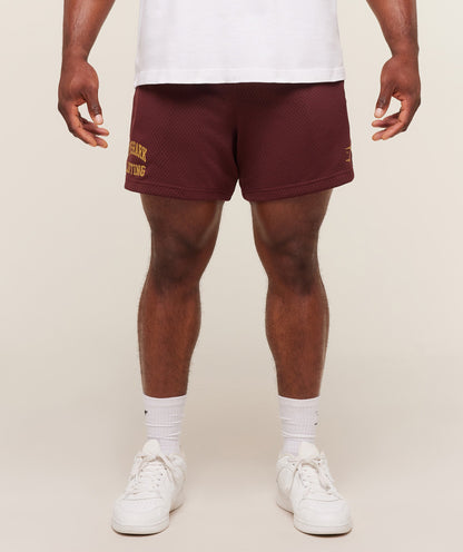 Gymshark Lifting Mesh 5" Shorts Rich Maroon
