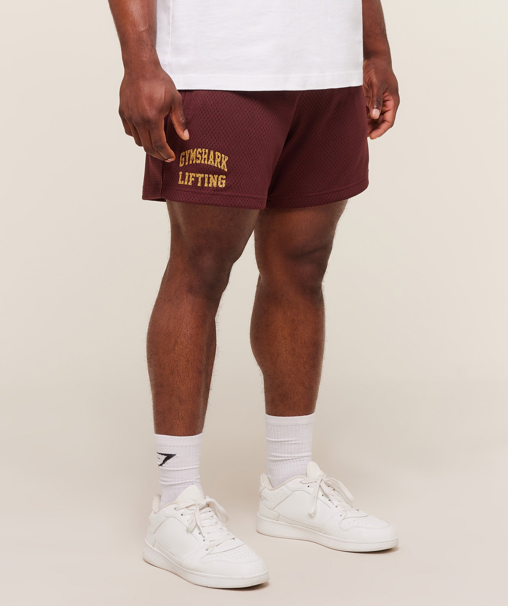 Gymshark Lifting Mesh 5" Shorts Rich Maroon