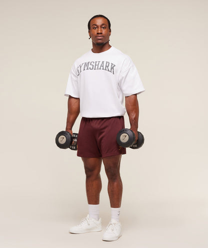 Gymshark Lifting Mesh 5" Shorts Rich Maroon