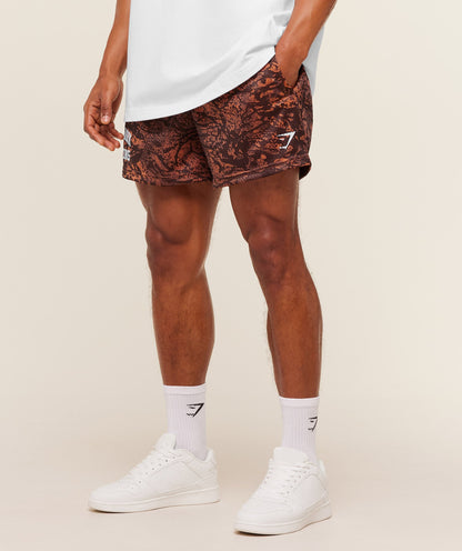 Gymshark Lifting Mesh 5" Shorts Terracotta Orange