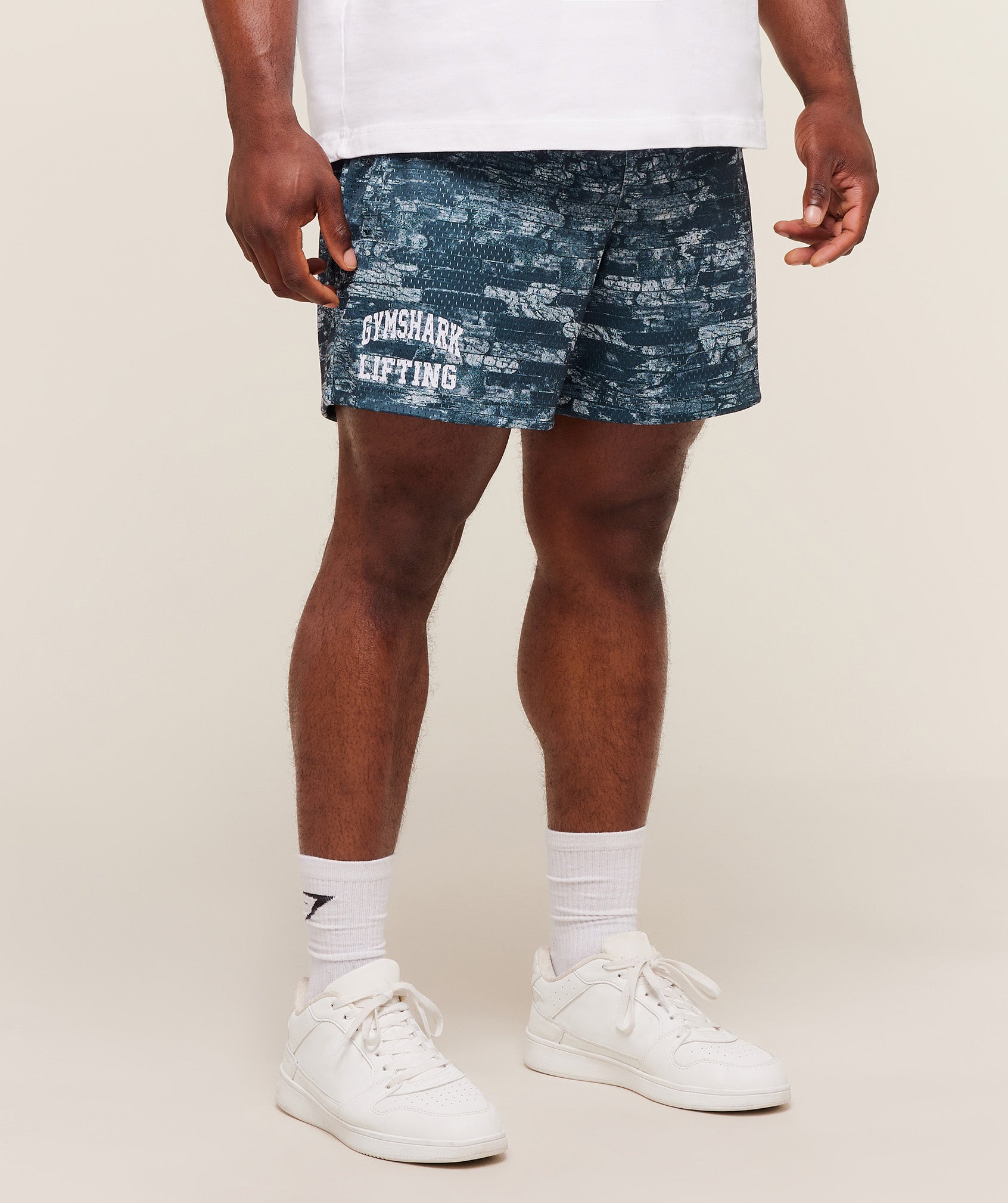 Gymshark Lifting Mesh 5" Shorts Smoke Blue