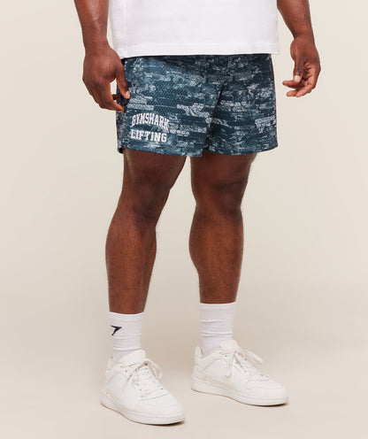 Gymshark Lifting Mesh 5" Shorts Smoke Blue