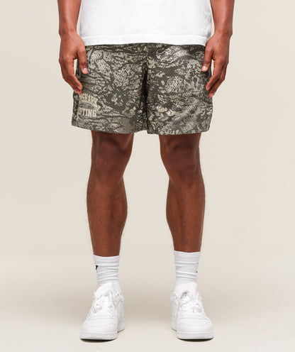 Gymshark Lifting Mesh 5" Shorts Camo Brown