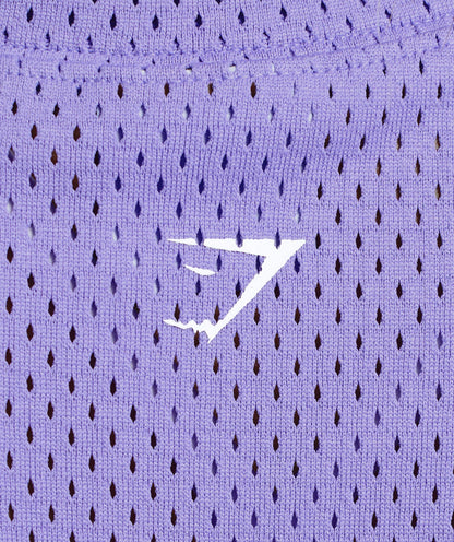 Women's Gymshark Mesh Graphic Crop Top Record Purple