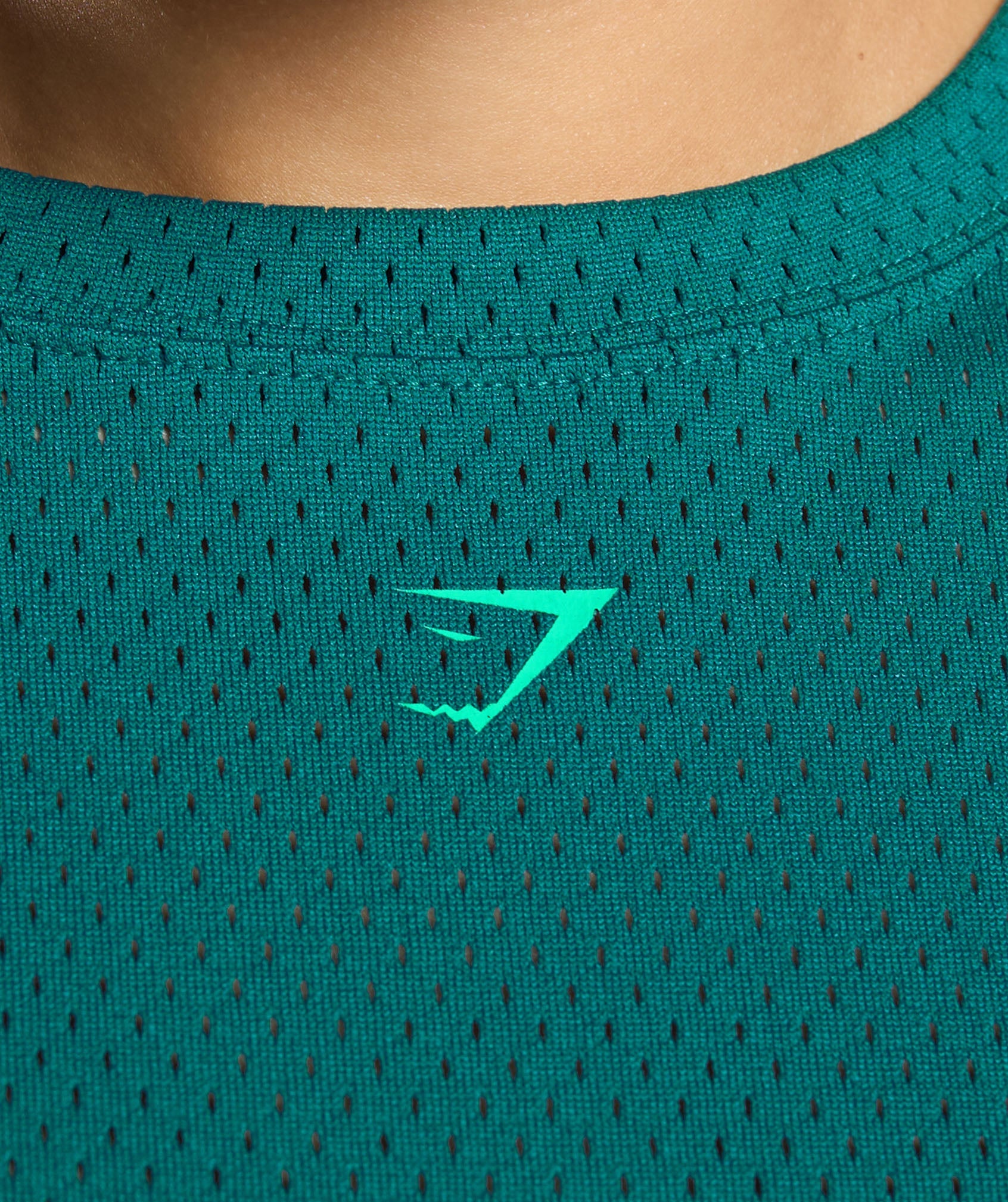 Women's Gymshark Mesh Graphic Oversized T-Shirt Functional Teal