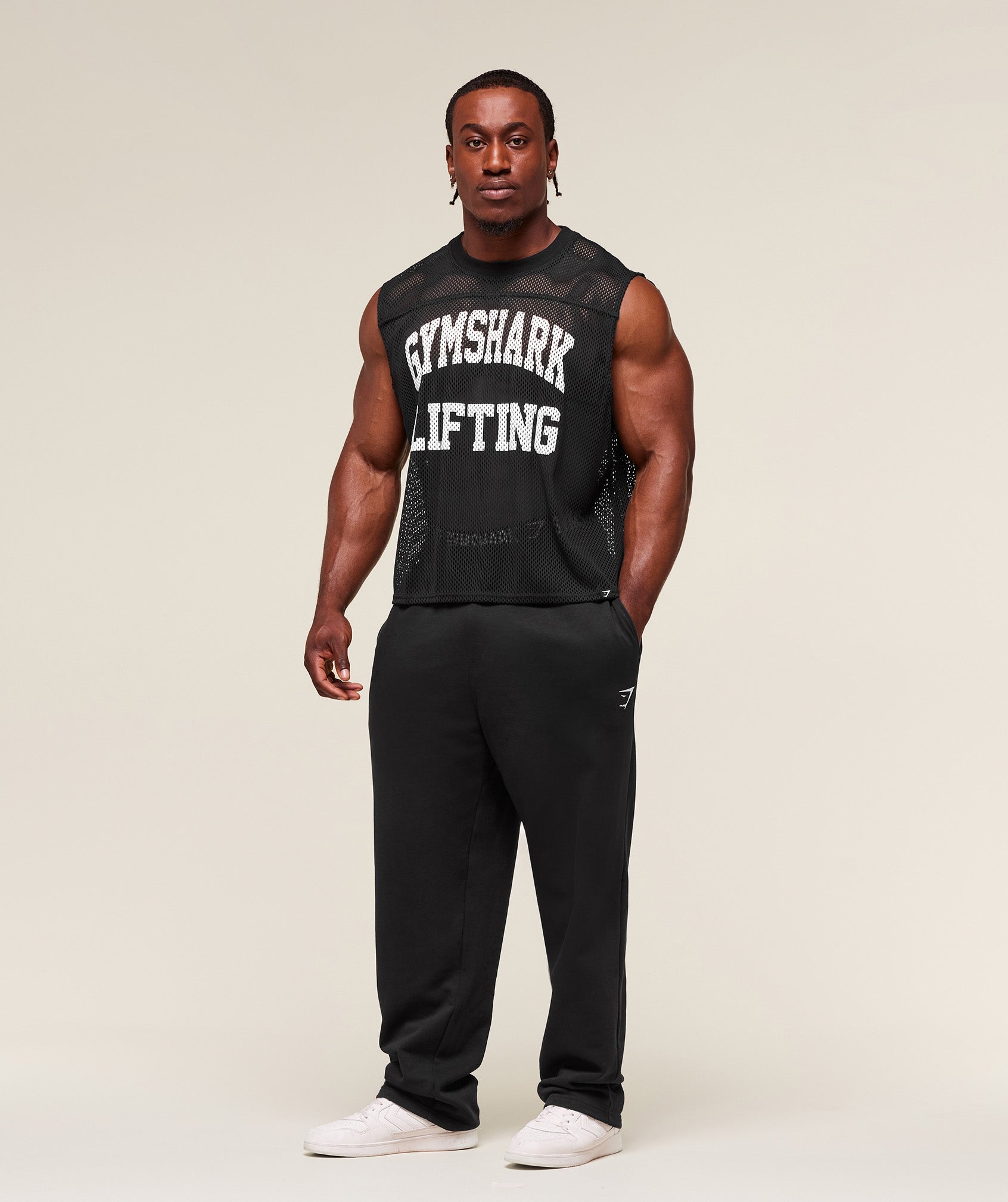 Gymshark Mesh Oversized Tank Black