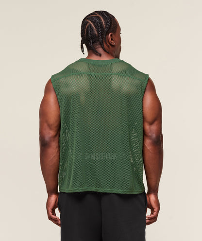 Gymshark Mesh Oversized Tank Classic Green
