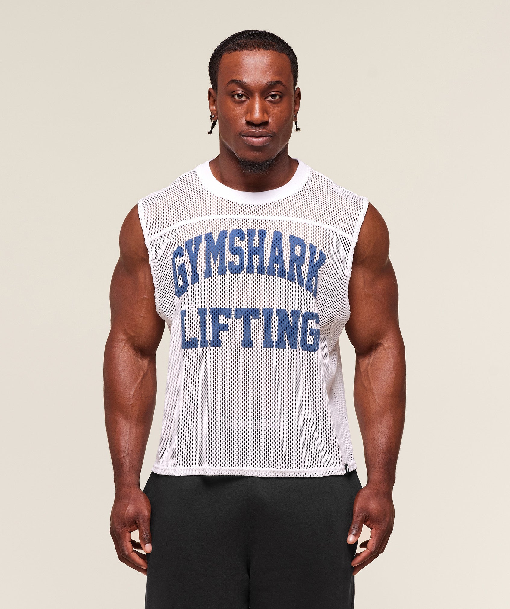 Gymshark Mesh Oversized Tank White