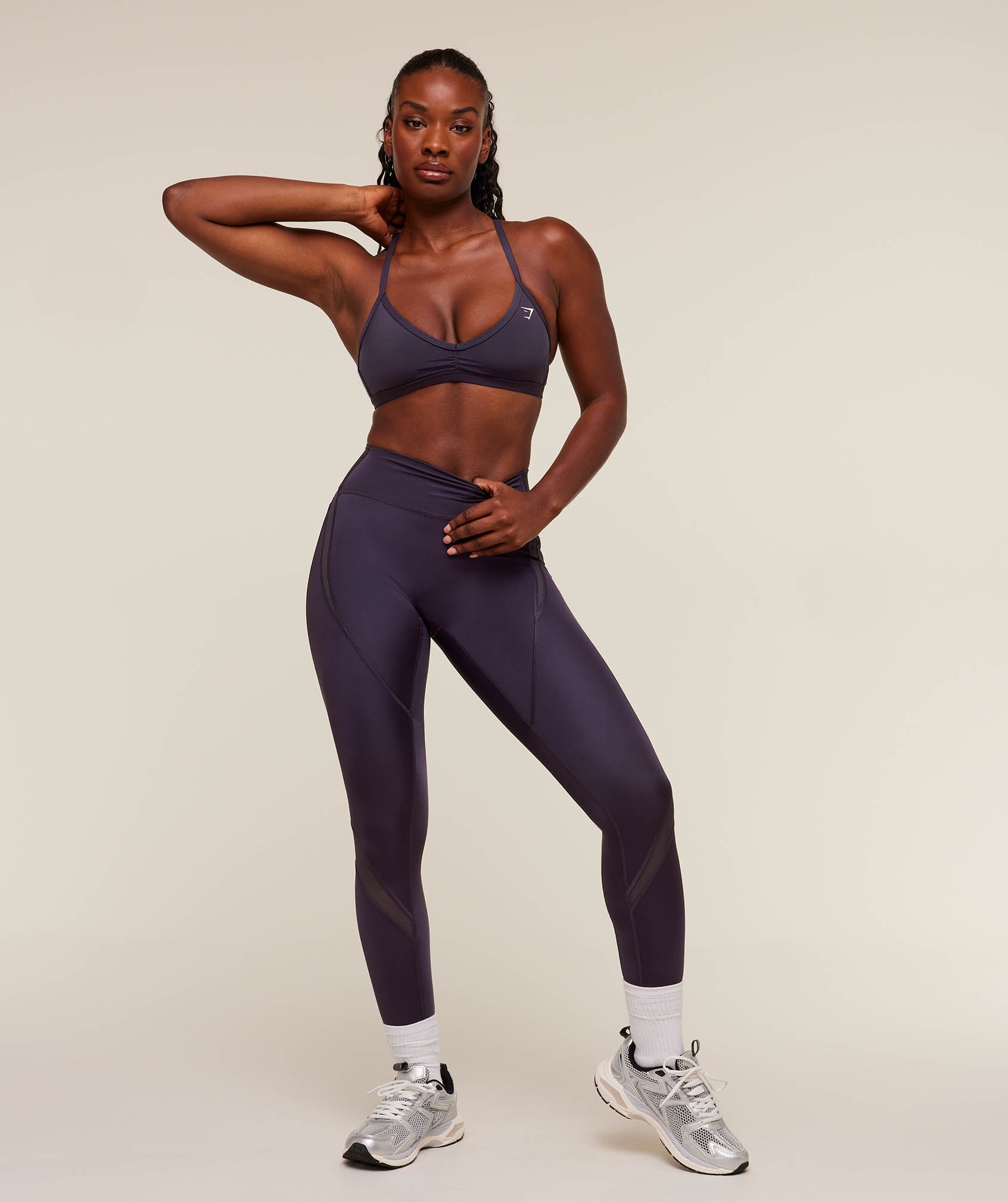 Women's Gymshark Mesh Panel Legging Midnight Purple