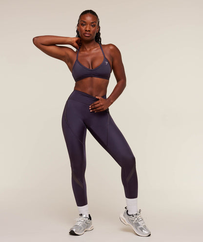 Women's Gymshark Mesh Panel Legging Midnight Purple