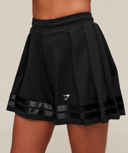 Women's Gymshark Mesh Pleated Shorts Black