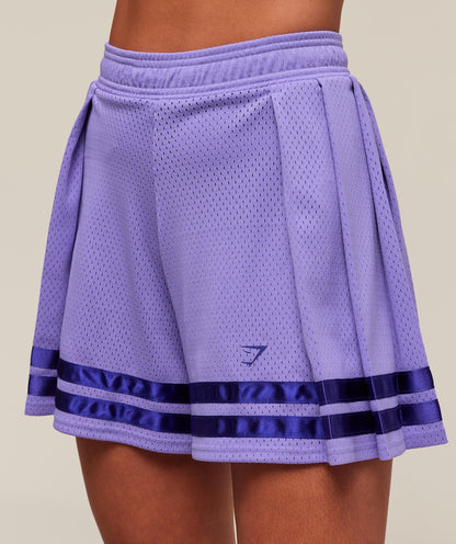 Women's Gymshark Mesh Pleated Shorts Record Purple