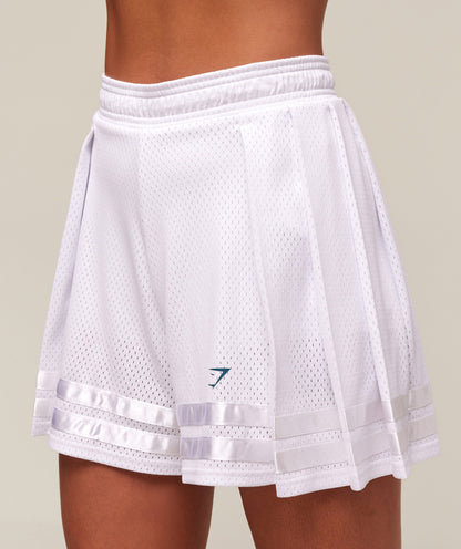 Women's Gymshark Mesh Pleated Shorts White