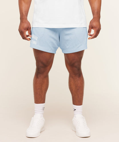 Gymshark Lifting Mesh 5" Shorts Chilled Blue