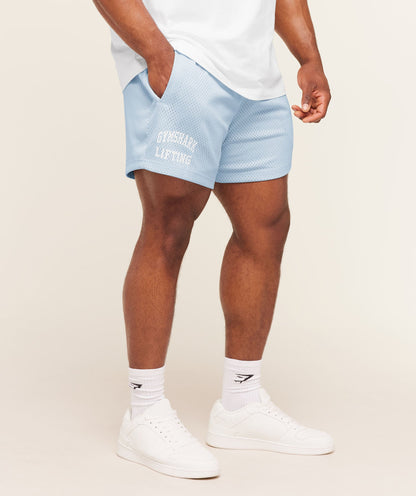 Gymshark Lifting Mesh 5" Shorts Chilled Blue