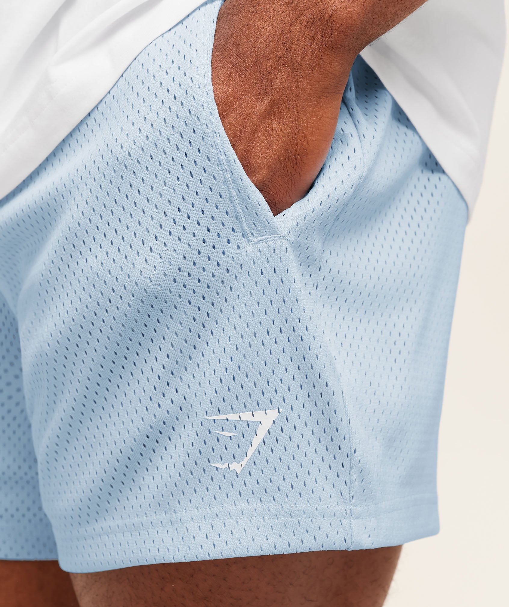Gymshark Lifting Mesh 5" Shorts Chilled Blue