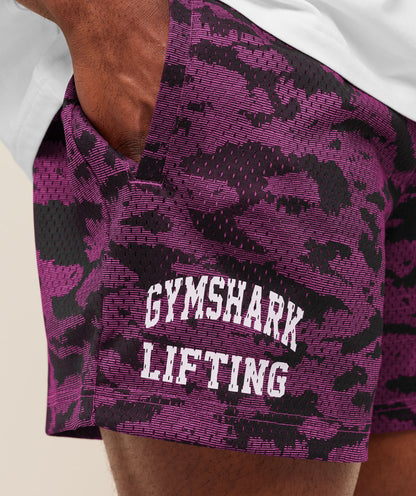 Gymshark Lifting Mesh 5" Shorts Super-Set Pink