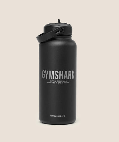 Gymshark Metal Insulated Straw Bottle 1L Black